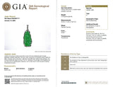 GIA 18K White Gold Carved Green Jadeite Monkey and Diamond Pendant