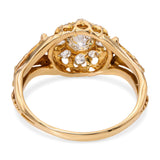Antique 15k Yellow Gold 0.60ctw Old Mine Cut Diamond Ring