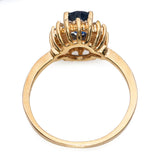 Vintage 14k Yellow Gold 1.05ct Sapphire Ring and Diamond Halo Ring