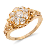 Antique 15k Yellow Gold 0.60ctw Old Mine Cut Diamond Ring