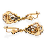 Vintage 18k Yellow Gold Diamond Dangle Earrings