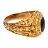 Vintage Class of 1944 US Naval Academy Yellow Gold Onyx Ring