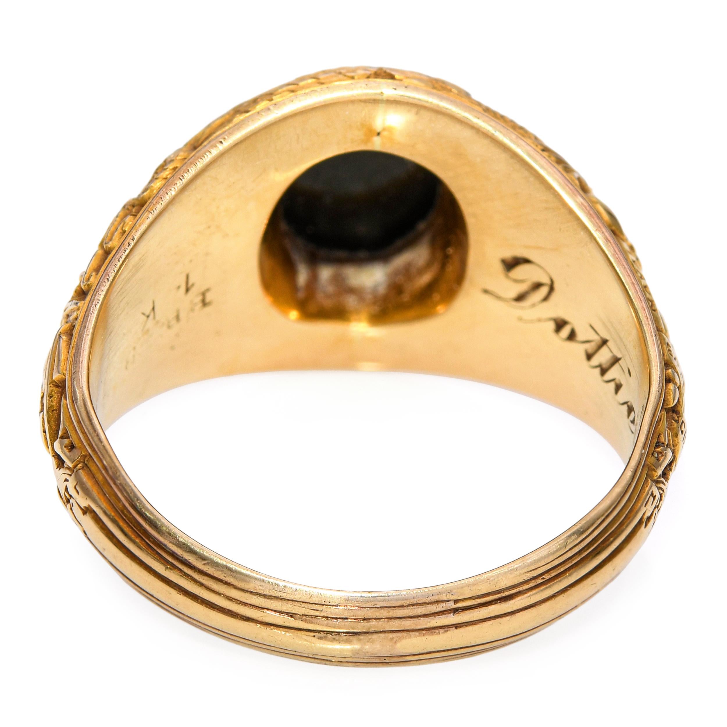 Vintage Class of 1944 US Naval Academy Yellow Gold Onyx Ring