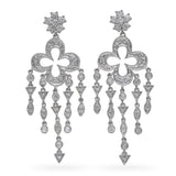18k White Gold Diamond Dangle Earrings