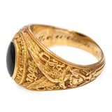 Vintage Class of 1944 US Naval Academy Yellow Gold Onyx Ring
