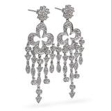 18k White Gold Diamond Dangle Earrings
