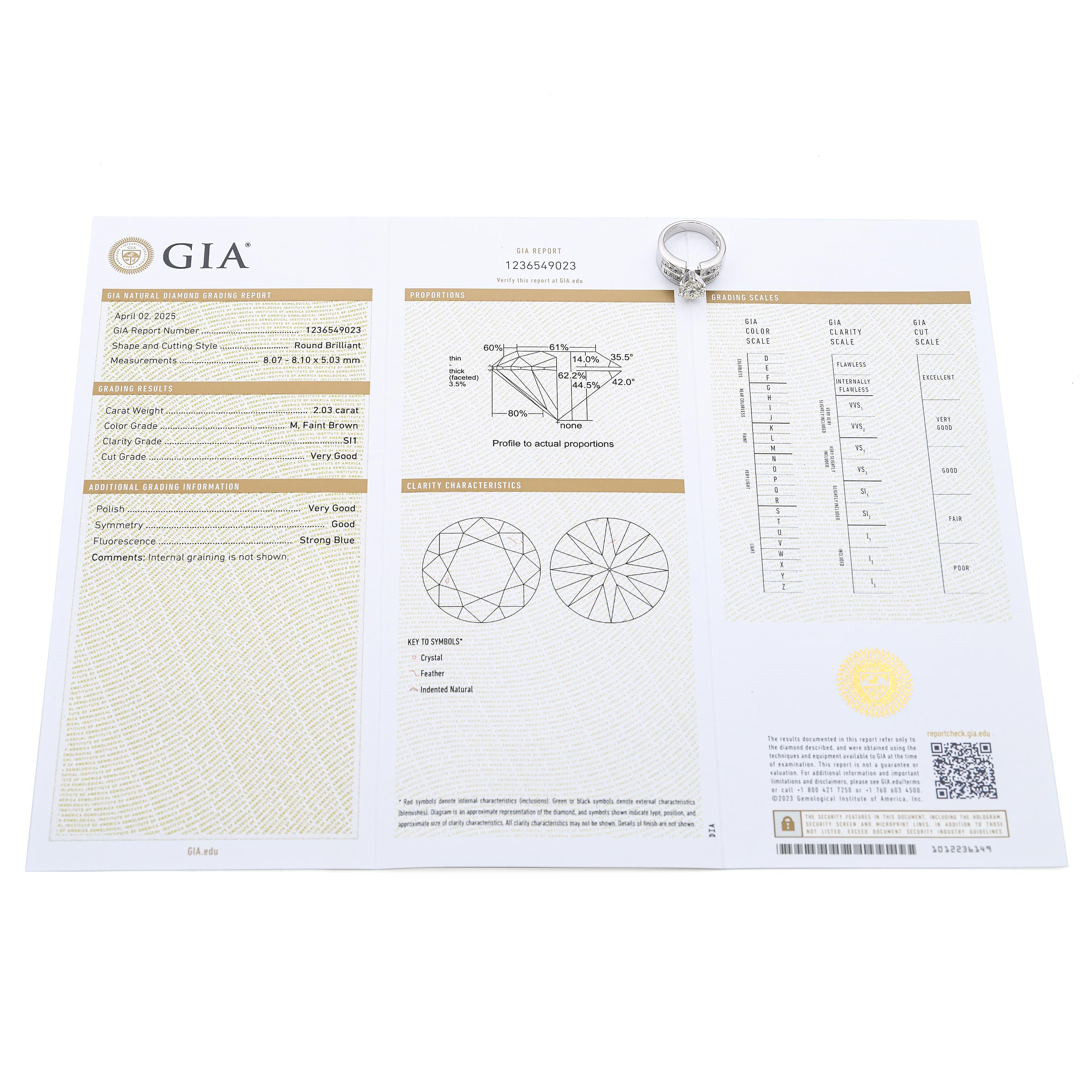 18k White Gold GIA 2.73tcw Diamond Engagement Ring GIA