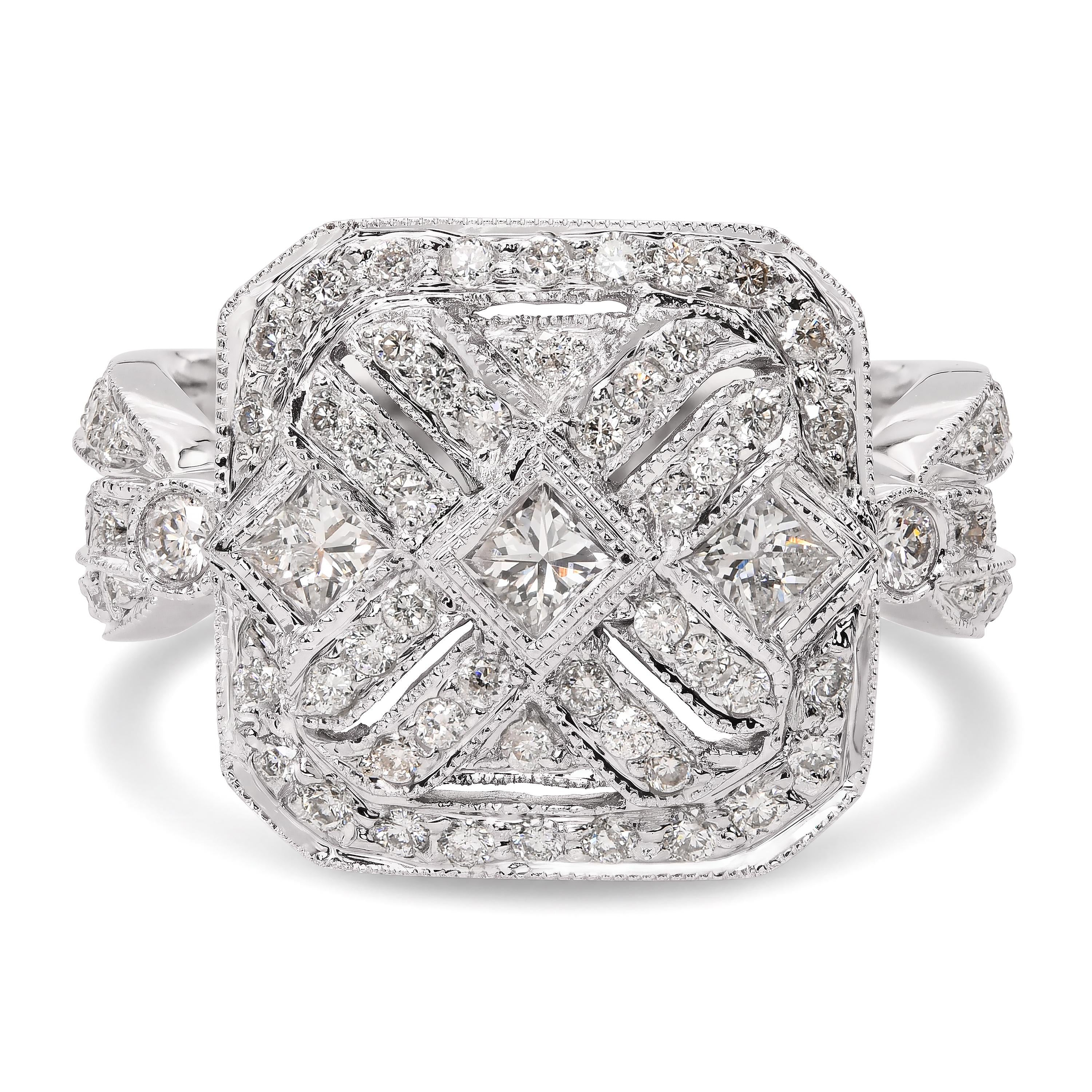 18k White Gold Prisma Diamond Pave Ring