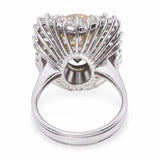 Vintage Platinum Diamond and Cubic Zirconia Ballerina Cocktail Ring