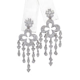 18k White Gold Diamond Dangle Earrings