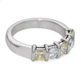 Platinum 1.65tcw Diamond and Fancy Yellow Diamond Band Ring