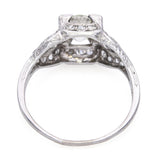 Art Deco Platinum Filigree Old Euro Cut 2.06tcw H I1 Diamond Ring