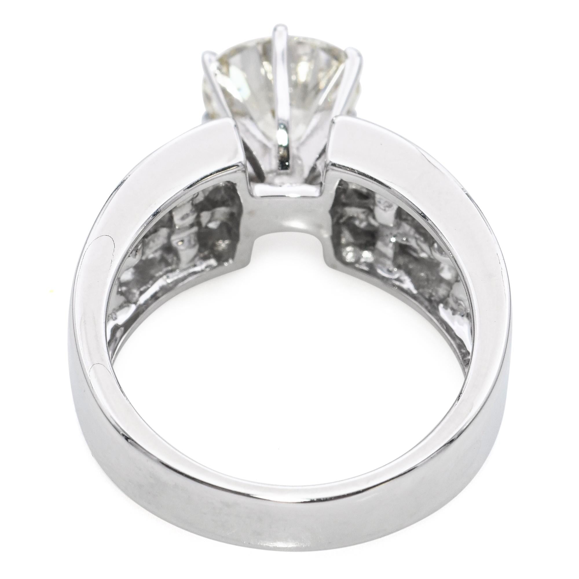 18k White Gold GIA 2.73tcw Diamond Engagement Ring GIA