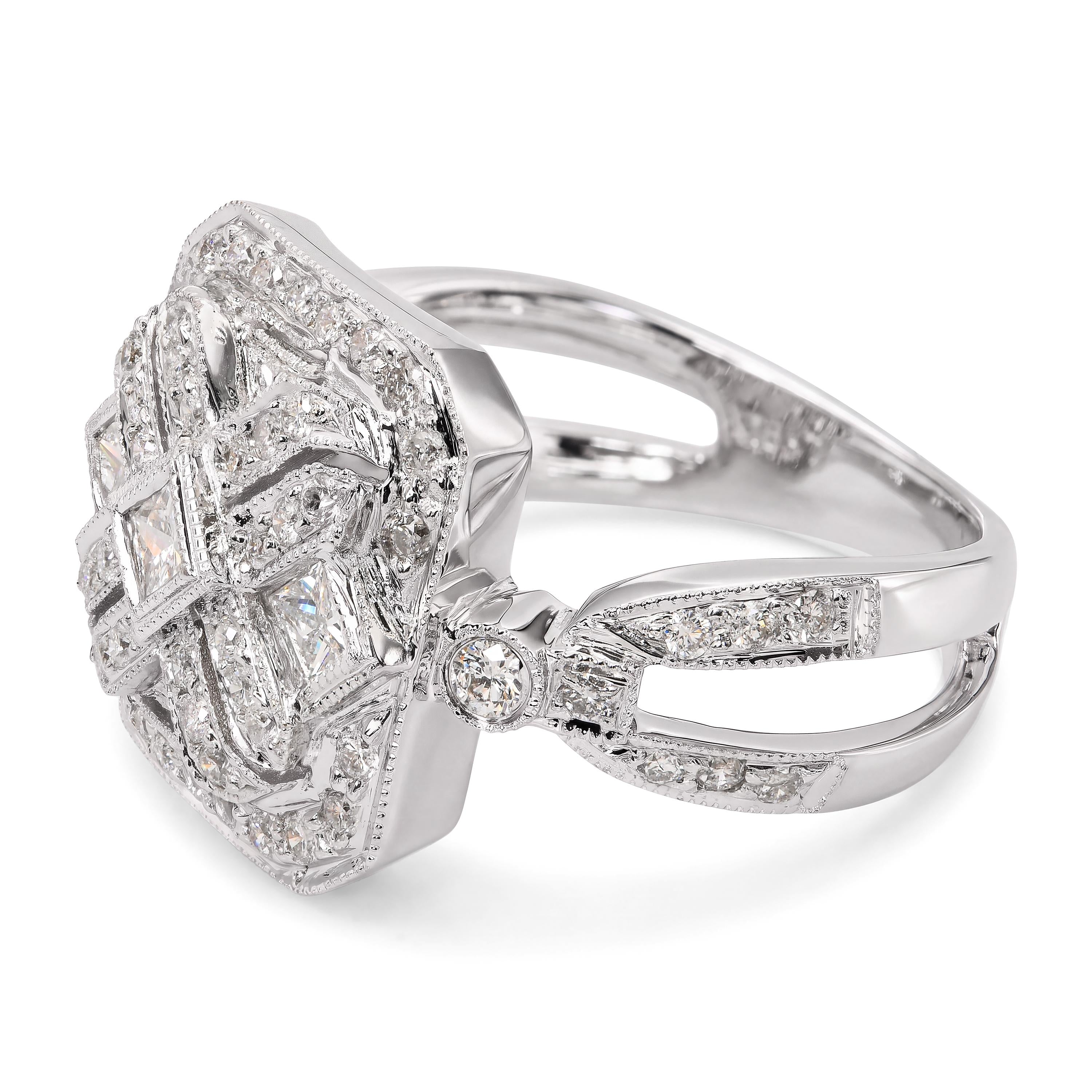 18k White Gold Prisma Diamond Pave Ring
