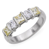 Platinum 1.65tcw Diamond and Fancy Yellow Diamond Band Ring