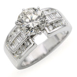 18k White Gold GIA 2.73tcw Diamond Engagement Ring GIA