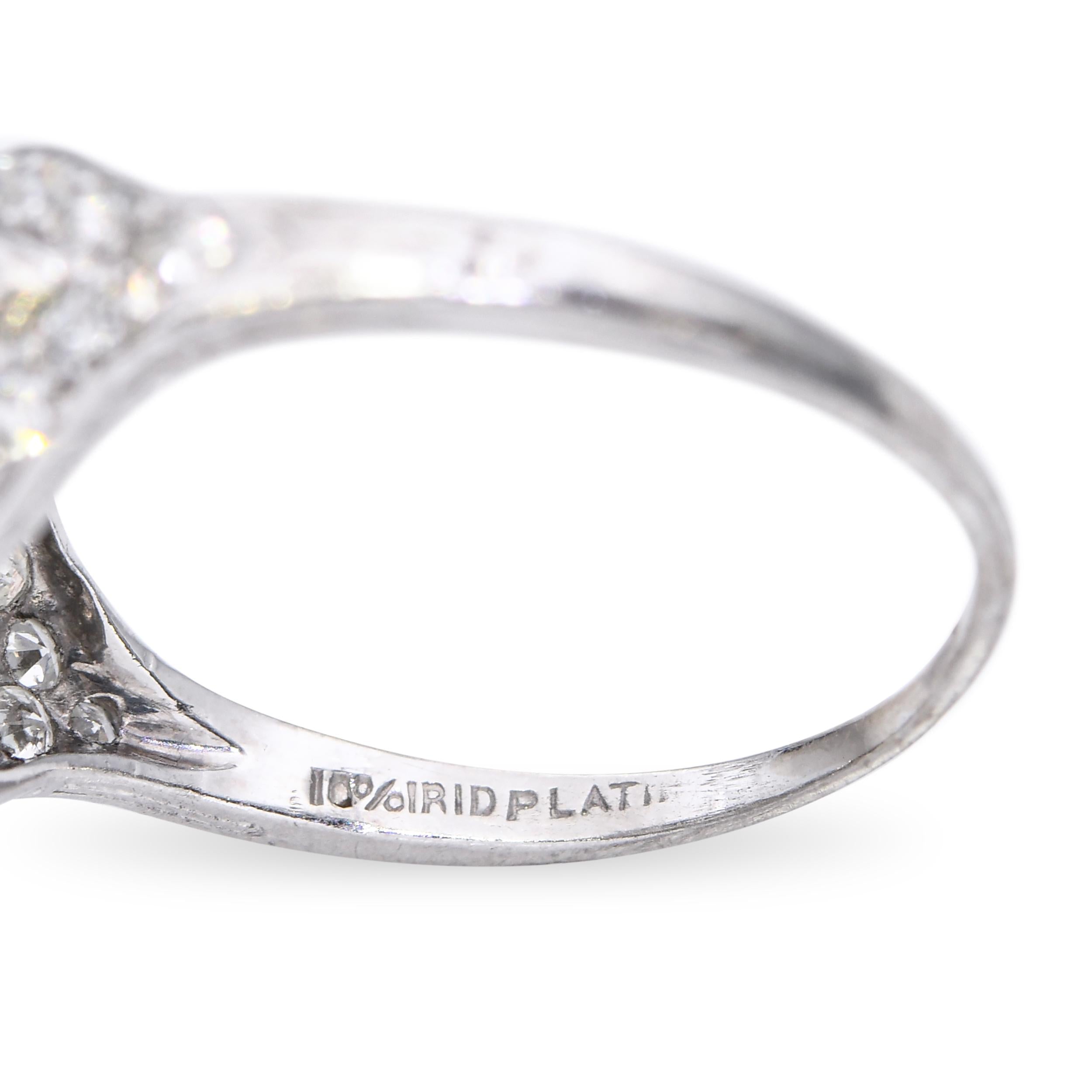 Art Deco Platinum Filigree Old Euro Cut 2.06tcw H I1 Diamond Ring
