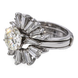 Vintage 14k White Gold 3.51tcw Diamond Engagement Ring and Jacket