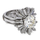 Vintage 14k White Gold 3.51tcw Diamond Engagement Ring and Jacket