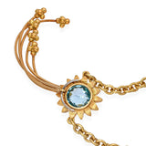 Bielka 18k Yellow Gold Blue Topaz Sunflower Necklace