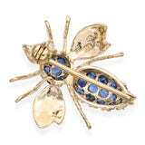 Vintage 14k Yellow Gold 0.40tcw Sapphire Bumblebee Brooch