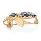 Vintage 14k Yellow Gold 0.40tcw Sapphire Bumblebee Brooch