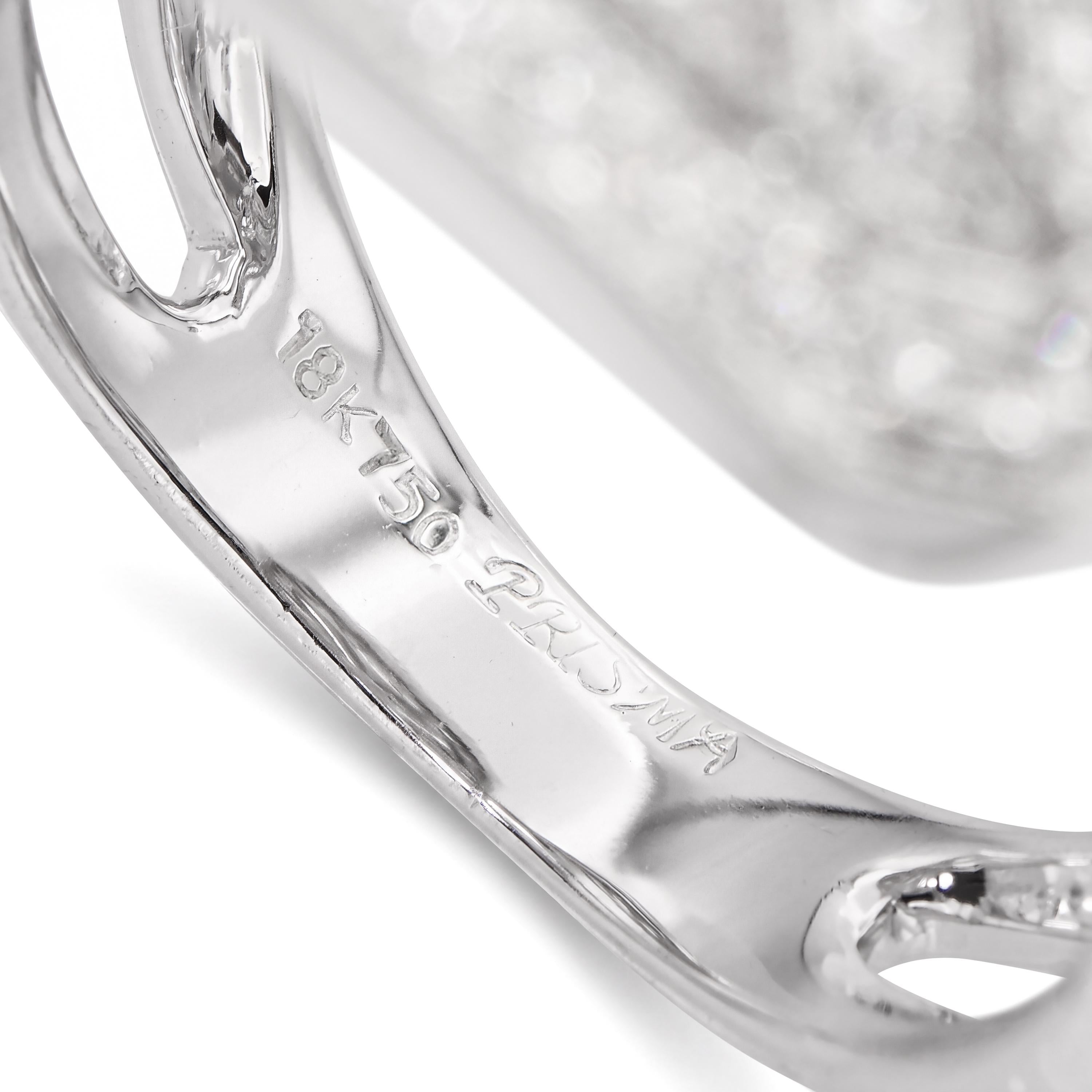 18k White Gold Prisma Diamond Pave Ring