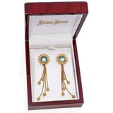 Bielka 18k Yellow Gold Topaz Floral Earrings