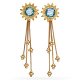 Bielka 18k Yellow Gold Topaz Floral Earrings
