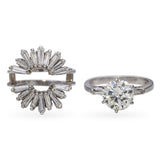 Vintage 14k White Gold 3.51tcw Diamond Engagement Ring and Jacket