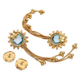 Bielka 18k Yellow Gold Topaz Floral Earrings