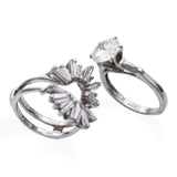 Vintage 14k White Gold 3.51tcw Diamond Engagement Ring and Jacket