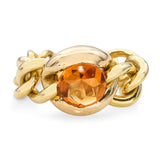 Chanel 18k Yellow Gold Citrine Cable Link Ring