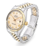 Rolex Datejust Roman Ivory Dial Two-Tone Automatic Men's Watch Ref 16233