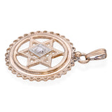 Antique 13k Yellow Gold Old Mine Cut Diamond Star of David Pendant