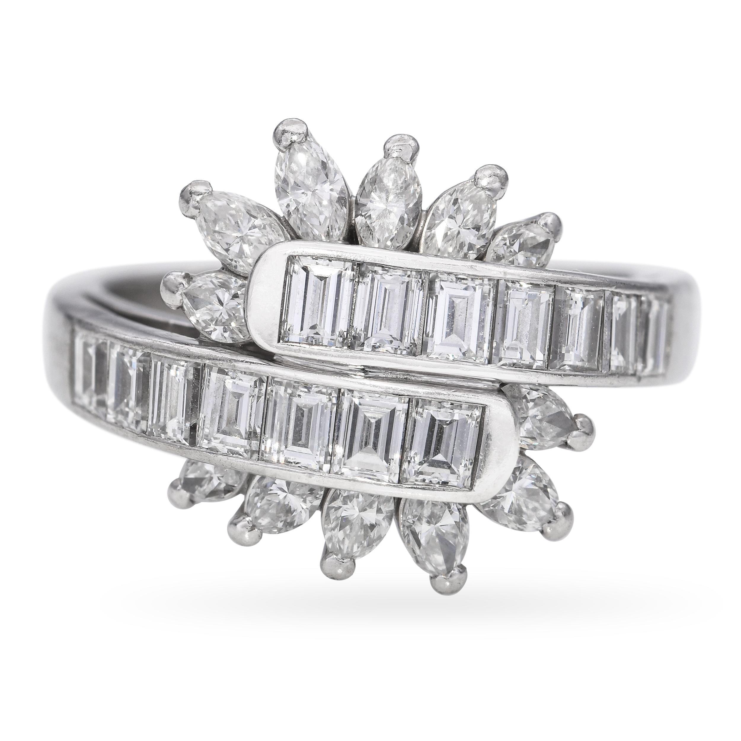 Vintage Platinum 1.02tcw Diamond Statement Ring