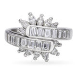 Vintage Platinum 1.02tcw Diamond Statement Ring