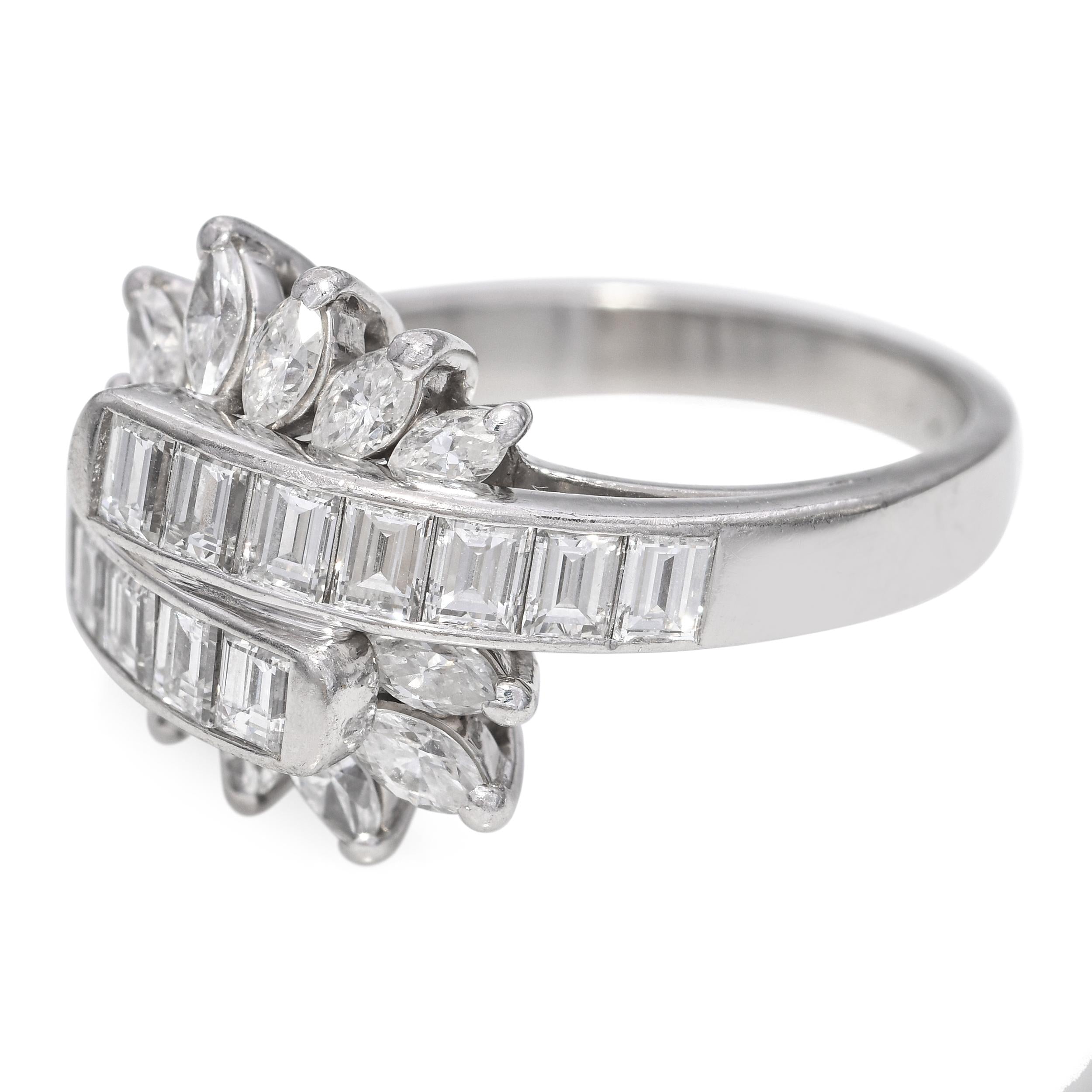 Vintage Platinum 1.02tcw Diamond Statement Ring