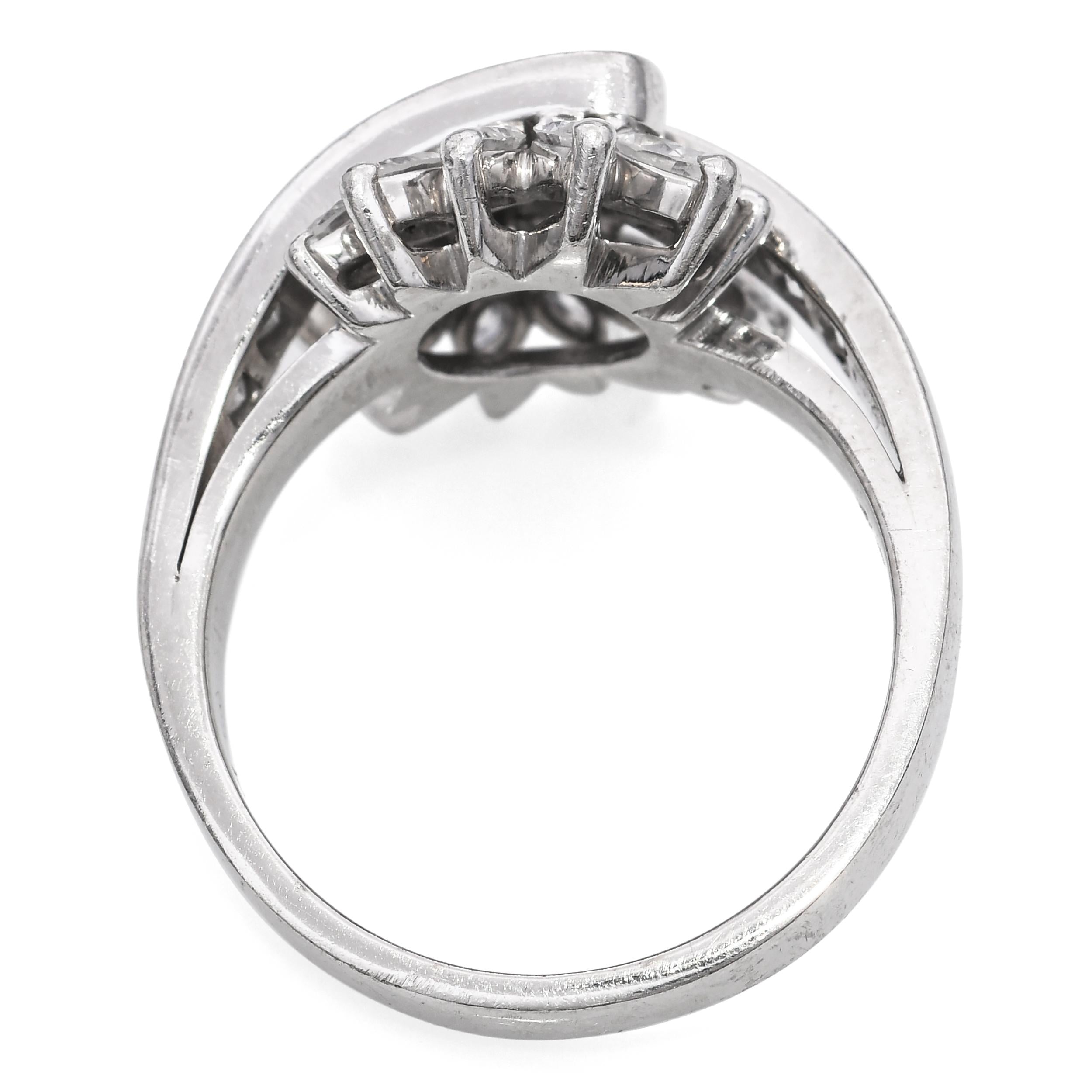 Vintage Platinum 1.02tcw Diamond Statement Ring
