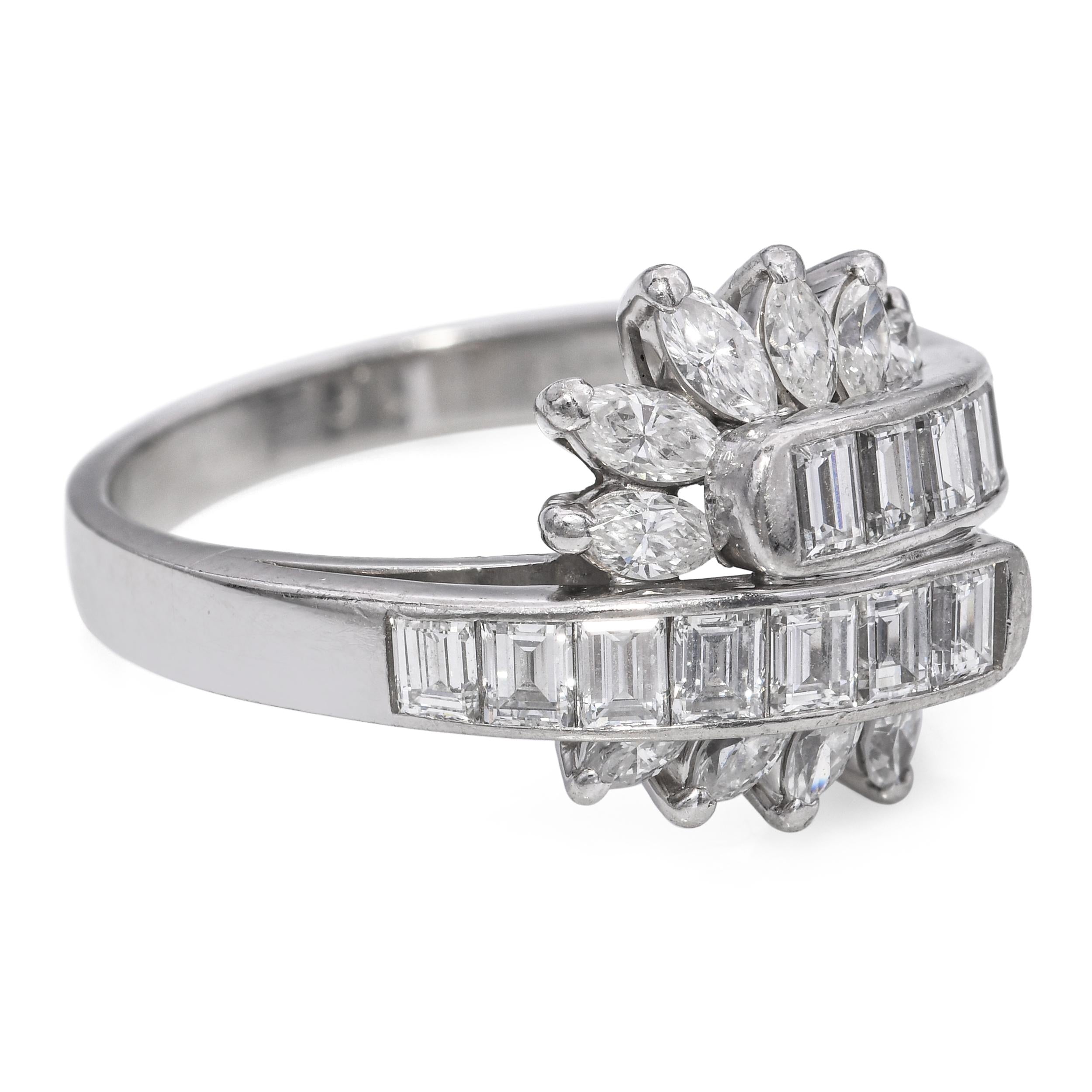 Vintage Platinum 1.02tcw Diamond Statement Ring