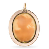 Vintage 14k Rose Gold Carved Lady Cameo Pendant