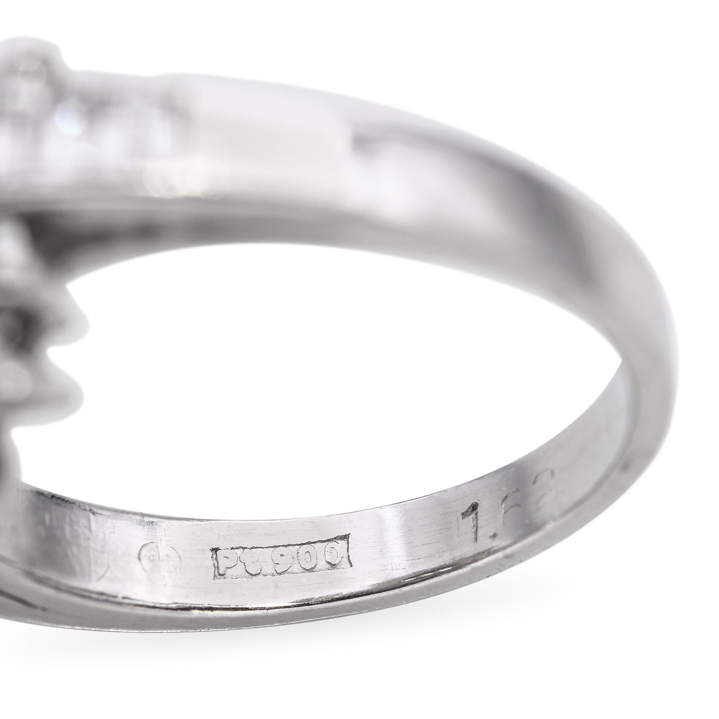 Vintage Platinum 1.02tcw Diamond Statement Ring