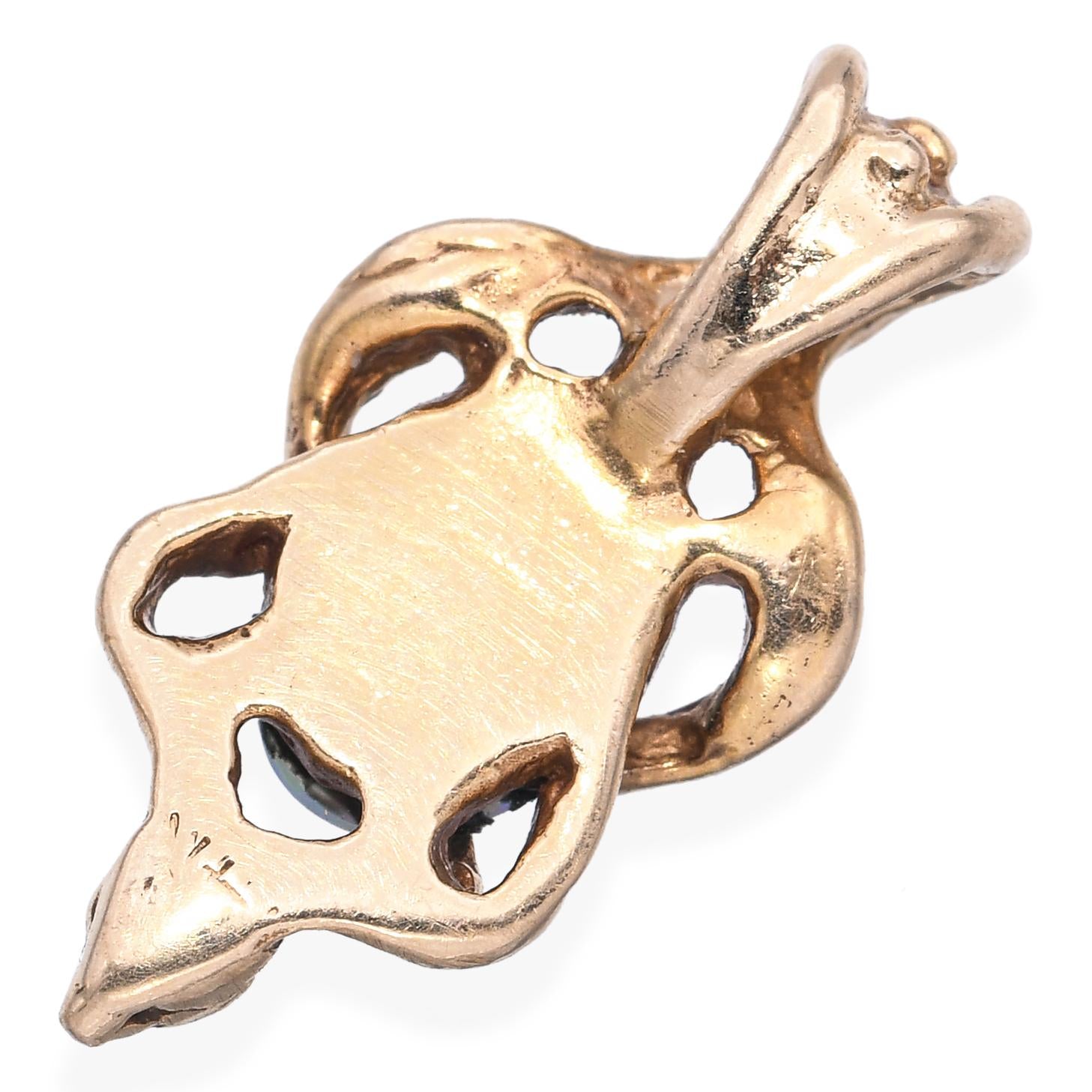 Vintage 14k Yellow Gold Crystal Opal and Diamond Pendant