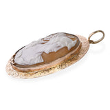 Vintage 14k Rose Gold Carved Lady Cameo Pendant