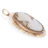 Vintage 14k Rose Gold Carved Lady Cameo Pendant
