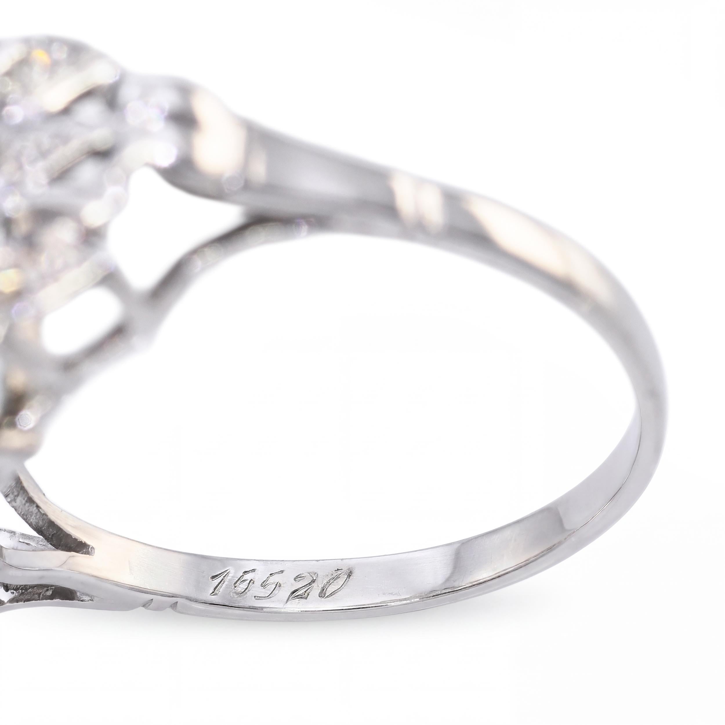 Vintage Platinum Openwork 6.52ct Aquamarine and Diamond Ring