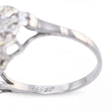 Vintage Platinum Openwork 6.52ct Aquamarine and Diamond Ring
