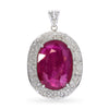 White Gold 30.79ct Ruby & 2.89tcw Diamond Pendant