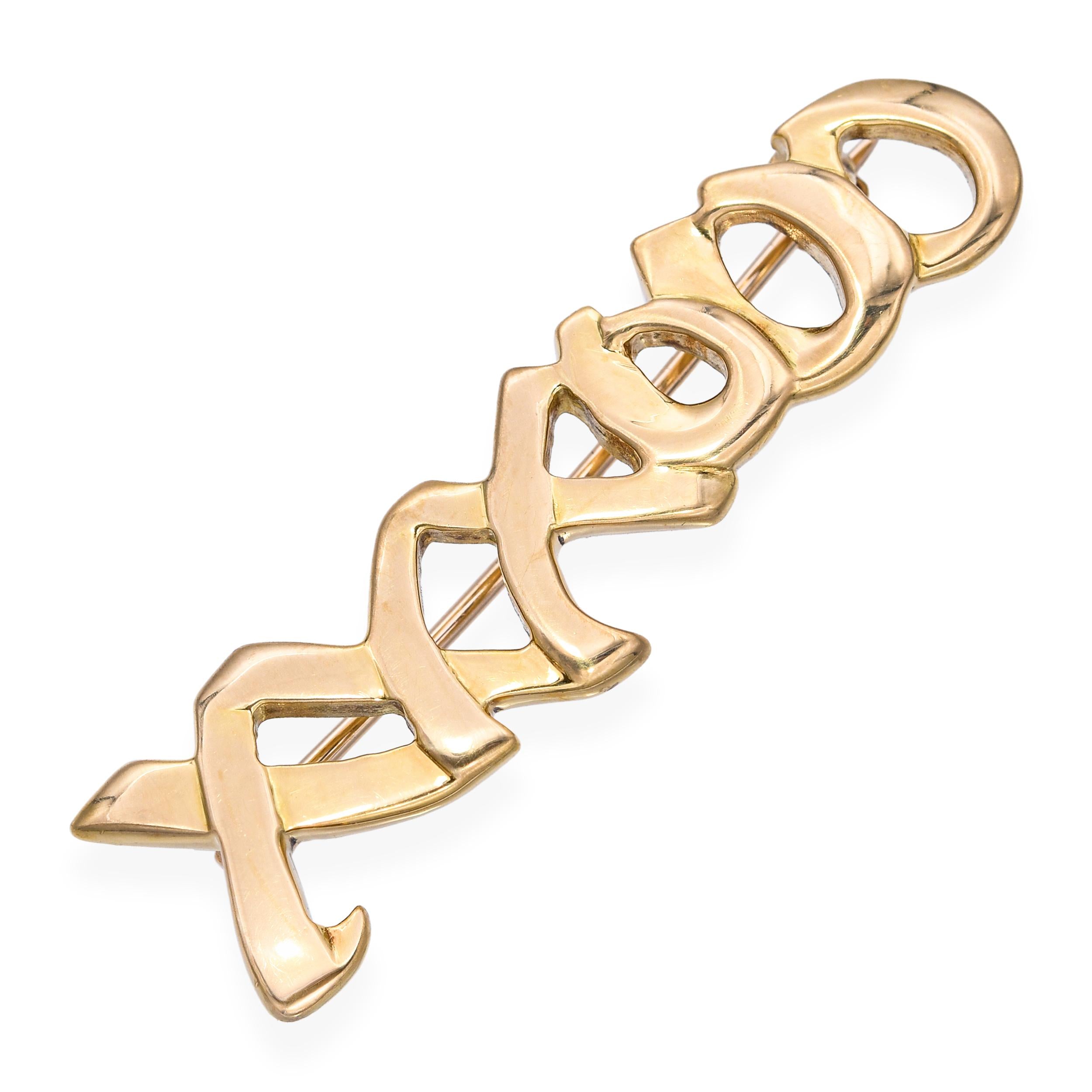 Tiffany & Co. Paloma Picasso 18k Yellow Gold XXXOOO 1983 Brooch