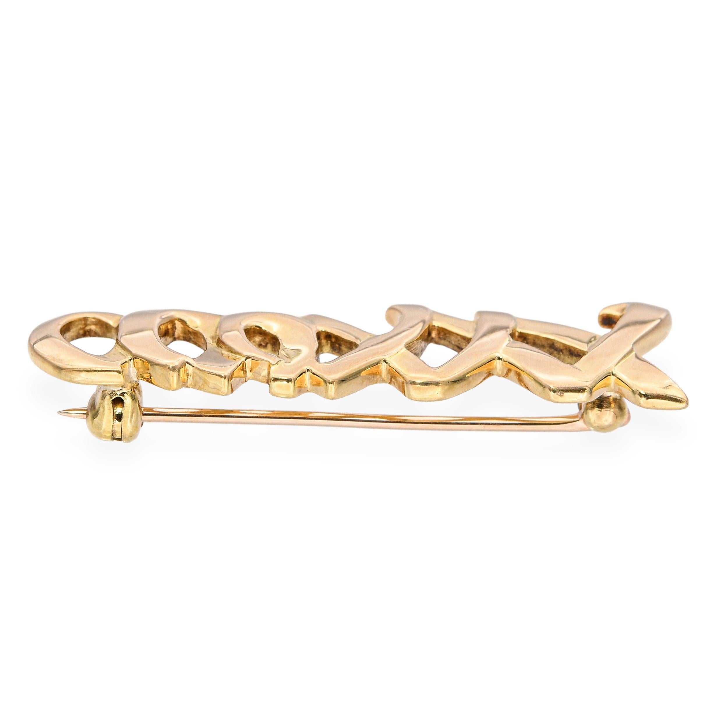 Tiffany & Co. Paloma Picasso 18k Yellow Gold XXXOOO 1983 Brooch